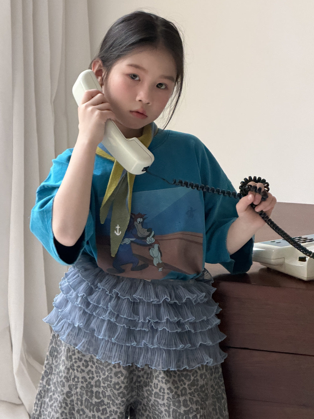 Cartoon Print Loose Short Sleeve Tee プリント 半袖Tシャツ【mh0012356】 KUMAI.KIDS