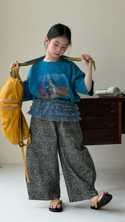 Cartoon Print Loose Short Sleeve Tee プリント 半袖Tシャツ【mh0012356】 KUMAI.KIDS