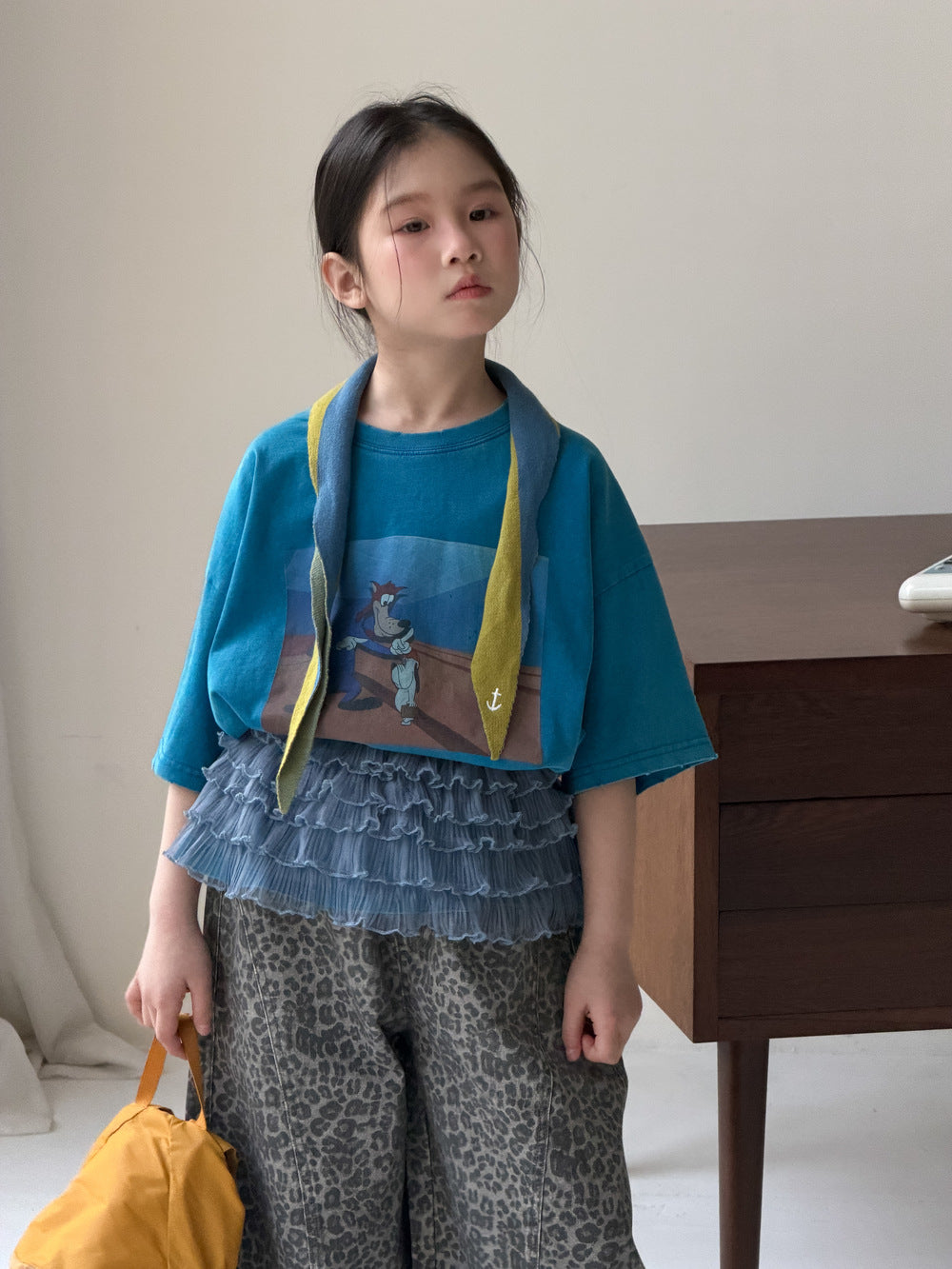 Cartoon Print Loose Short Sleeve Tee プリント 半袖Tシャツ【mh0012356】 KUMAI.KIDS