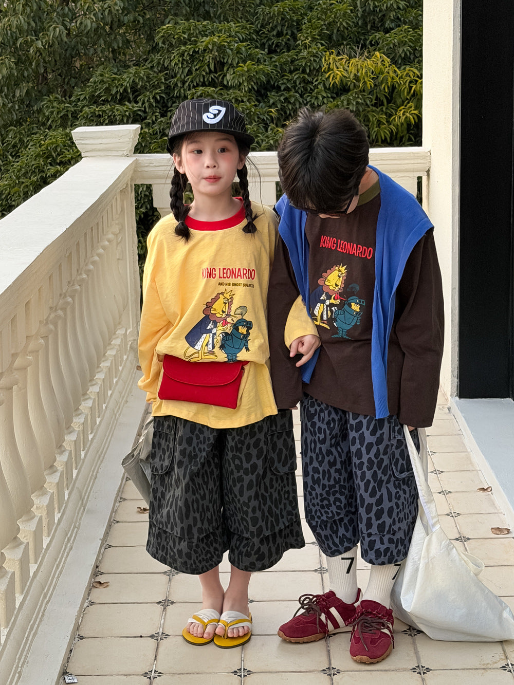 Cartoon Print Loose Short Sleeve Tee プリント 長袖Tシャツ【mh0012368】 KUMAI.KIDS