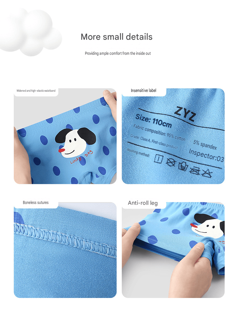Cartoon Puppy Boxer Briefs 4 Pairs アニマル ボクサーパンツ セット【mh0013553】 mamahalo accessory 幼児用下着
