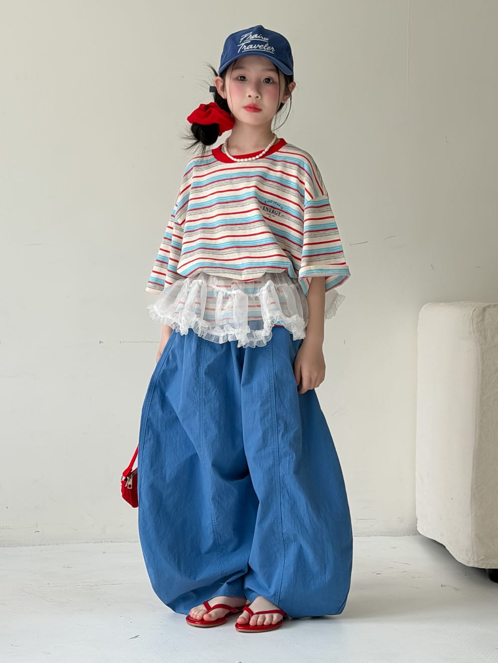 Casual Striped Crewneck T-shirt ボーダー 半袖Tシャツ【mh0013131】 KUMAI.KIDS 半袖Tシャツ