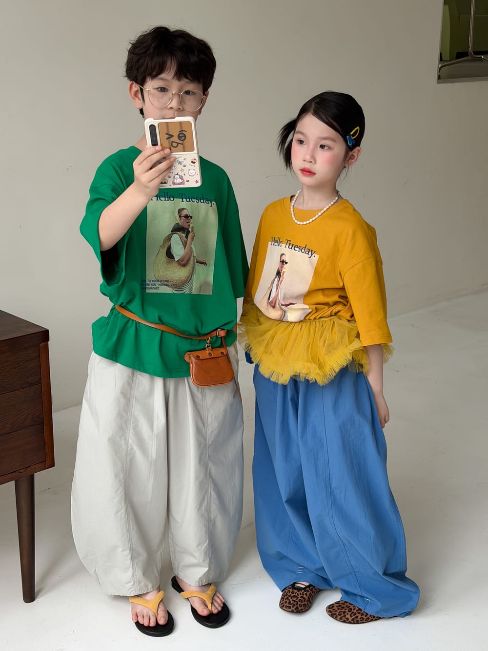 Casual Wide-Leg Pants バルーン ロングパンツ【mh0013130】 KUMAI.KIDS ロングパンツ・スウェットパンツ