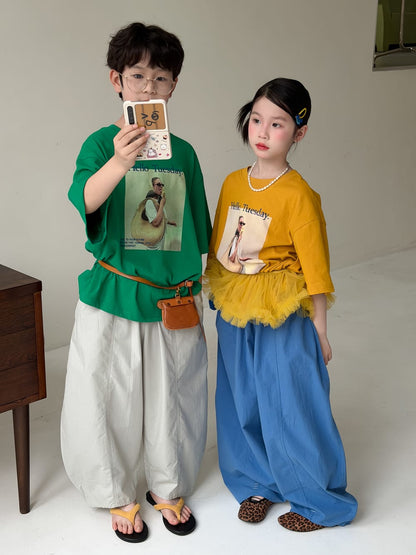 Casual Wide-Leg Pants バルーン ロングパンツ【mh0013130】 KUMAI.KIDS ロングパンツ・スウェットパンツ