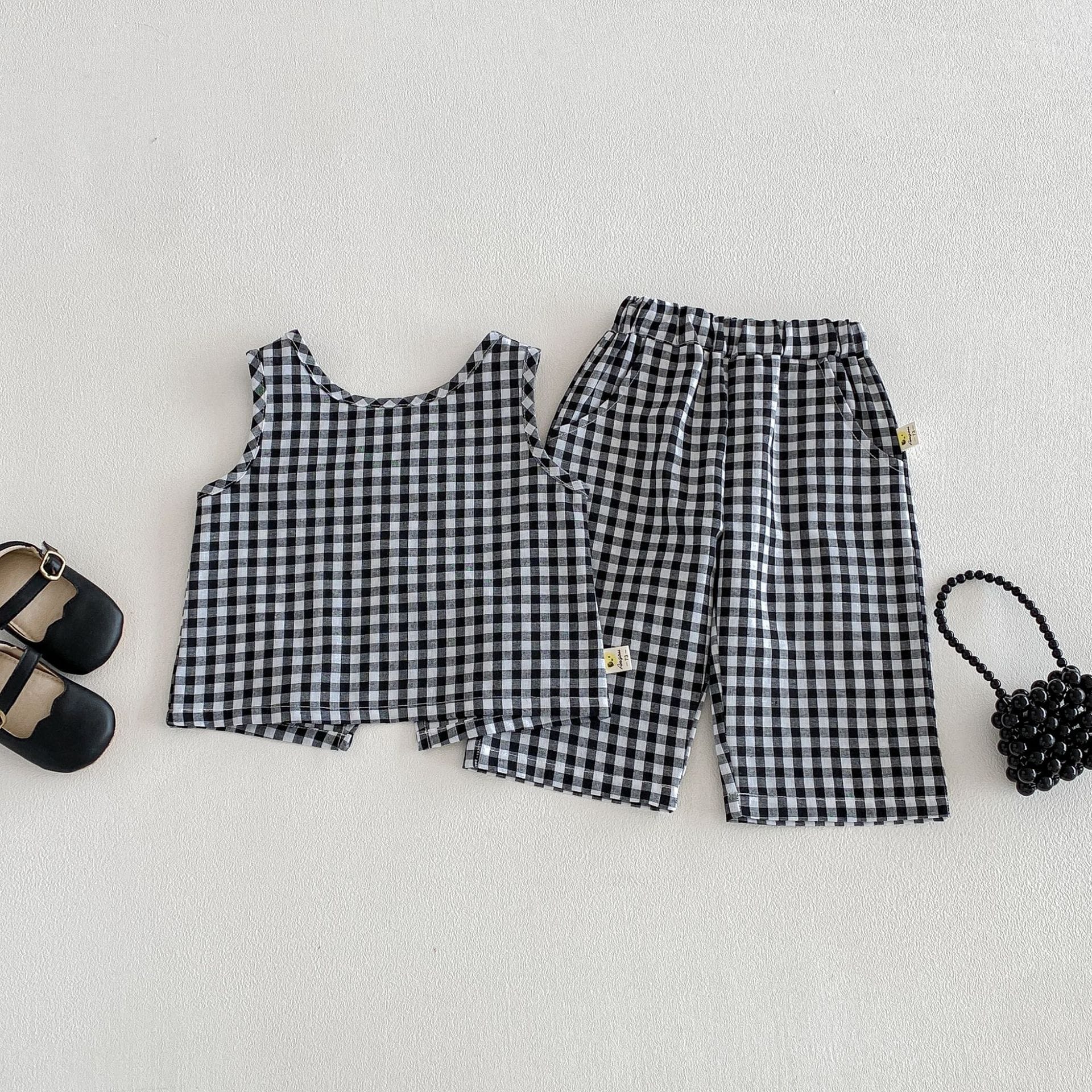 Check Sleeveless Wide Pants Set ギンガムチェック ノースリーブ セットアップ【mh0012708】 angou ノースリーブセットアップ