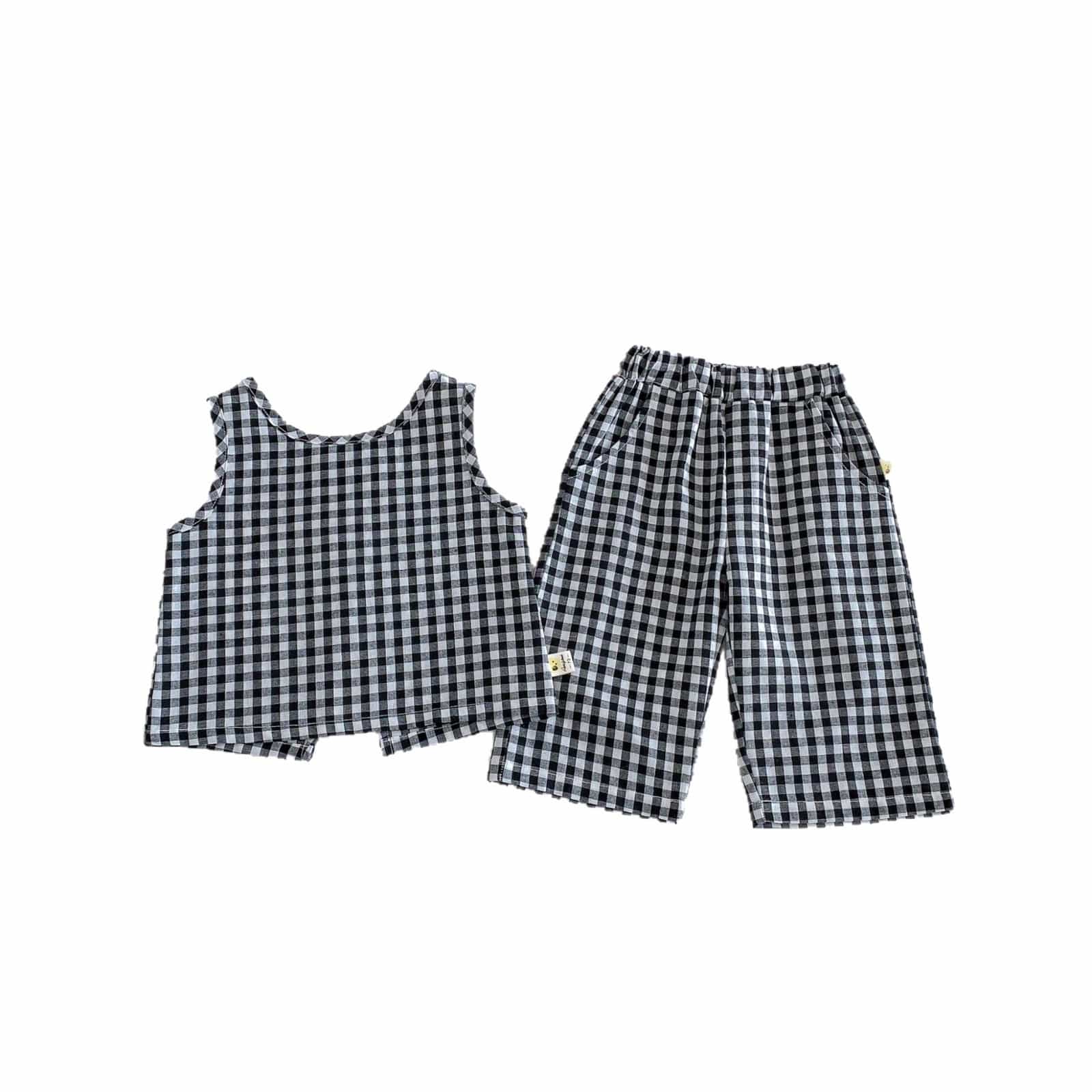 Check Sleeveless Wide Pants Set ギンガムチェック ノースリーブ セットアップ【mh0012708】 angou ノースリーブセットアップ
