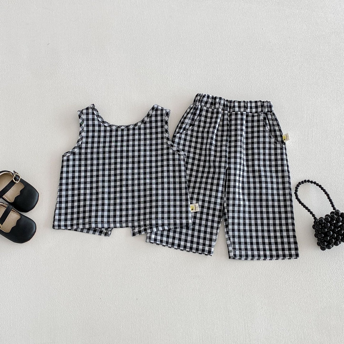 Check Sleeveless Wide Pants Set ギンガムチェック ノースリーブ セットアップ【mh0012708】 angou ノースリーブセットアップ