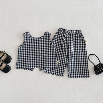 Check Sleeveless Wide Pants Set ギンガムチェック ノースリーブ セットアップ【mh0012708】 angou ノースリーブセットアップ