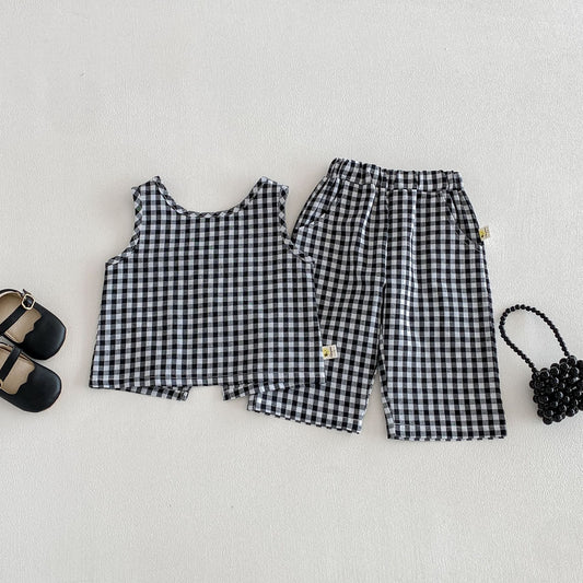 Check Sleeveless Wide Pants Set ギンガムチェック ノースリーブ セットアップ【mh0012708】 angou ノースリーブセットアップ