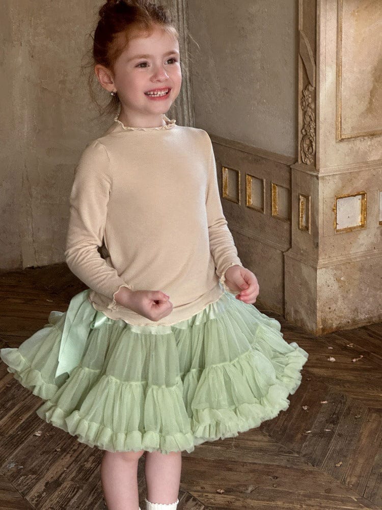 スカート Green / 90cm リボンフリルチュールケーキスカート【mh0011218】
