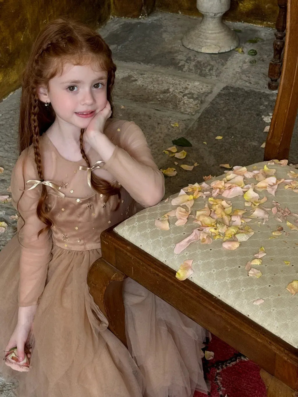 ノースリーブワンピース スパンコールチュール半袖ドレスワンピース【mh0011213】