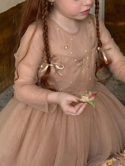 ノースリーブワンピース スパンコールチュール半袖ドレスワンピース【mh0011213】