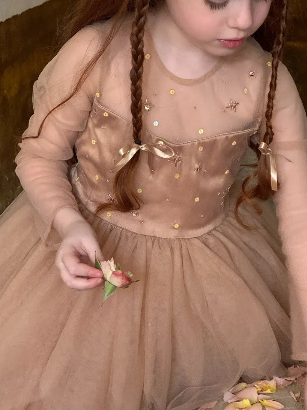 ノースリーブワンピース スパンコールチュール半袖ドレスワンピース【mh0011213】