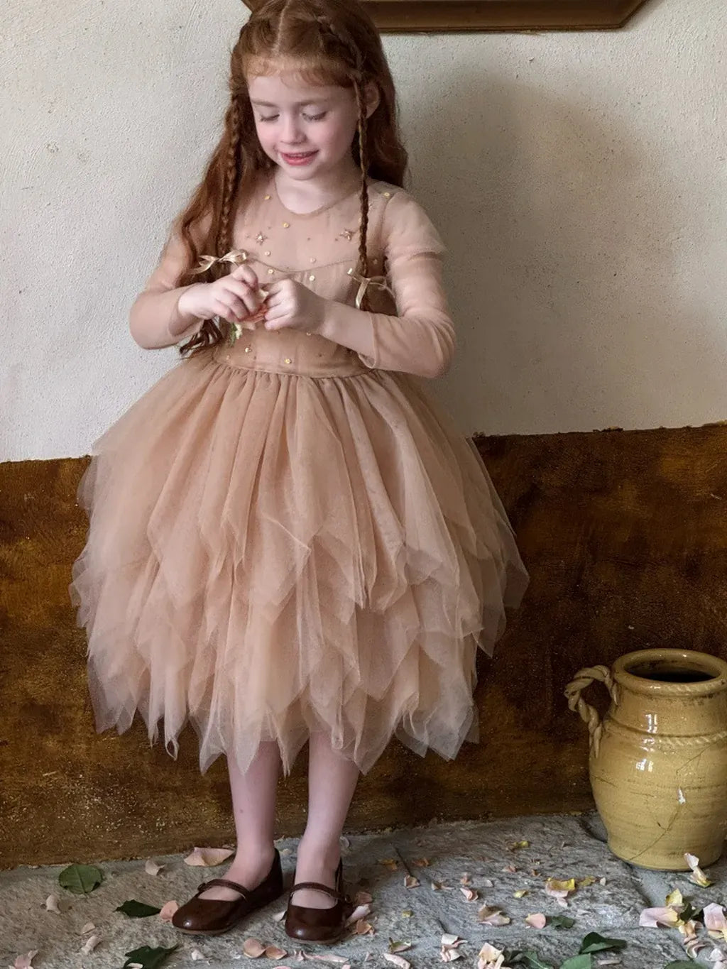 ノースリーブワンピース スパンコールチュール半袖ドレスワンピース【mh0011213】