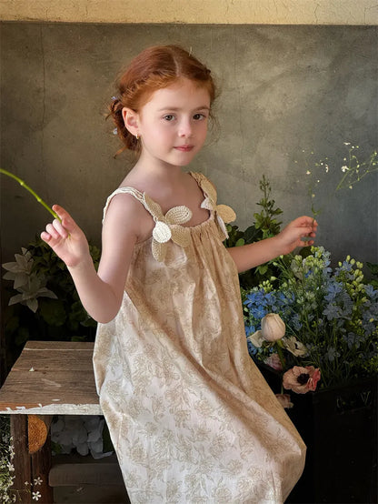 ノースリーブワンピース 立体花柄刺繍キャミソールワンピース【mh0011214】