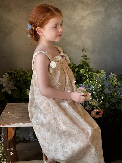 ノースリーブワンピース 立体花柄刺繍キャミソールワンピース【mh0011214】