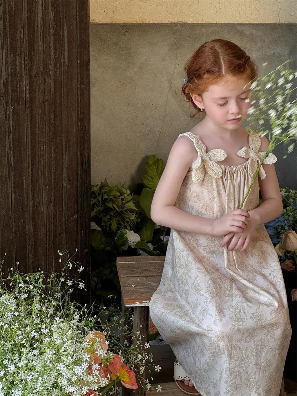 ノースリーブワンピース 立体花柄刺繍キャミソールワンピース【mh0011214】