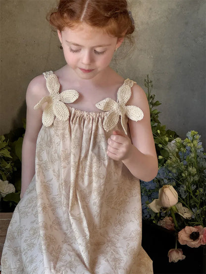 ノースリーブワンピース 立体花柄刺繍キャミソールワンピース【mh0011214】