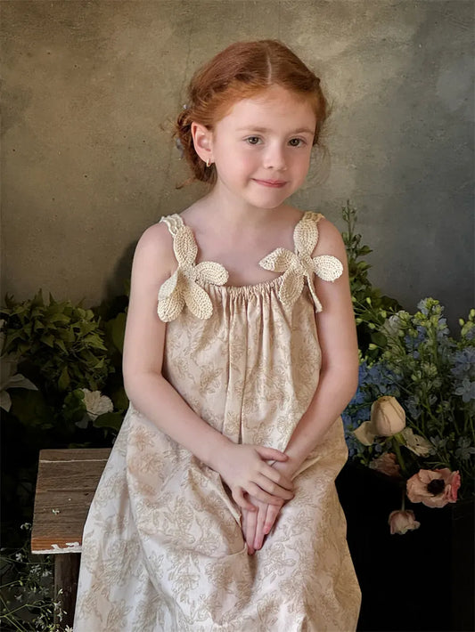 ノースリーブワンピース 立体花柄刺繍キャミソールワンピース【mh0011214】