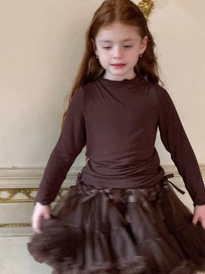 スカート リボンフリルチュールケーキスカート【mh0011218】