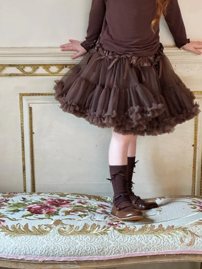 スカート リボンフリルチュールケーキスカート【mh0011218】