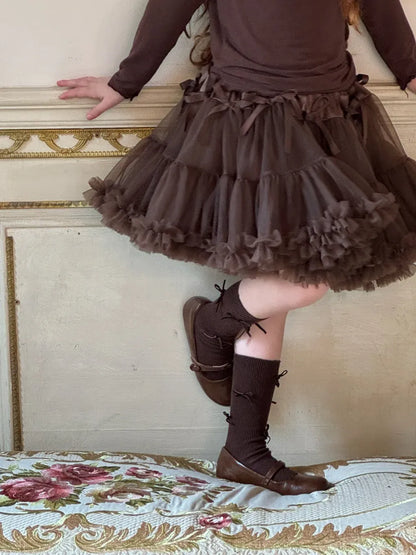 スカート リボンフリルチュールケーキスカート【mh0011218】