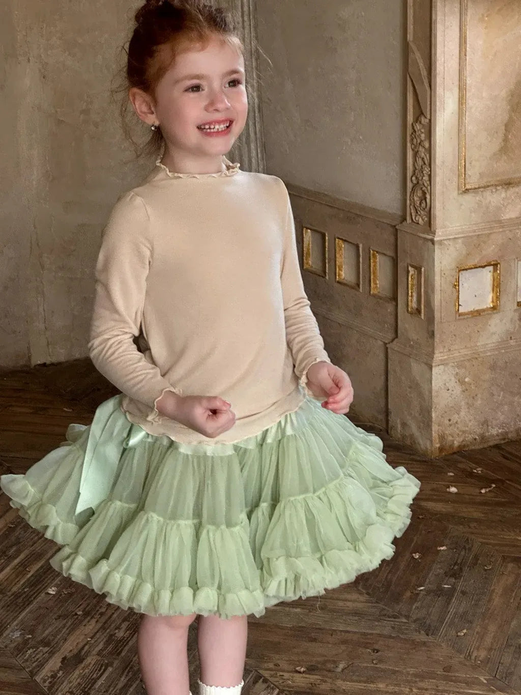 スカート リボンフリルチュールケーキスカート【mh0011218】