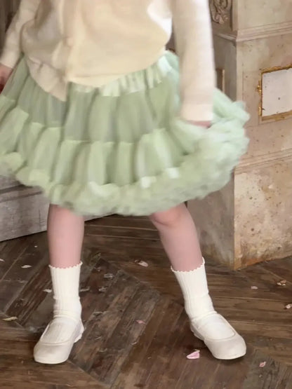 スカート リボンフリルチュールケーキスカート【mh0011218】