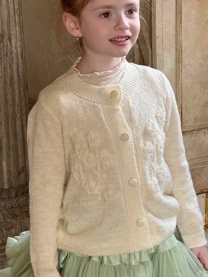 カーディガン・パーカー ビーズ刺繍ニットカーディガン【mh0011219】