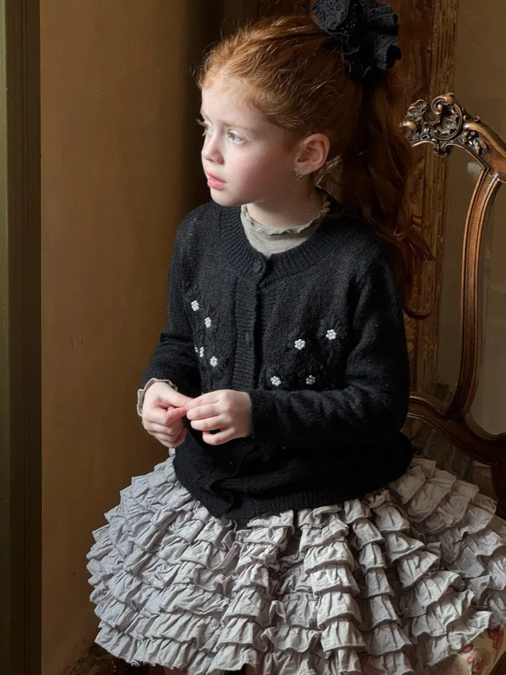 カーディガン・パーカー ビーズ刺繍ニットカーディガン【mh0011219】