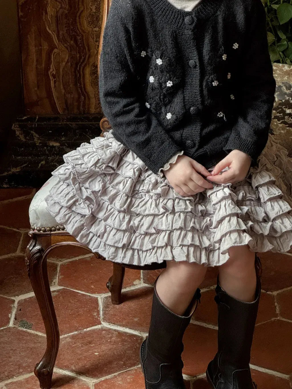 カーディガン・パーカー ビーズ刺繍ニットカーディガン【mh0011219】