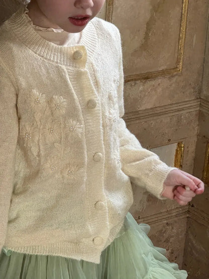 カーディガン・パーカー ビーズ刺繍ニットカーディガン【mh0011219】