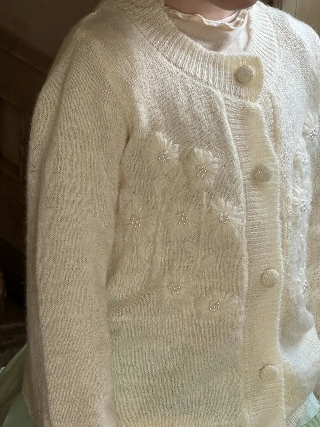 カーディガン・パーカー ビーズ刺繍ニットカーディガン【mh0011219】