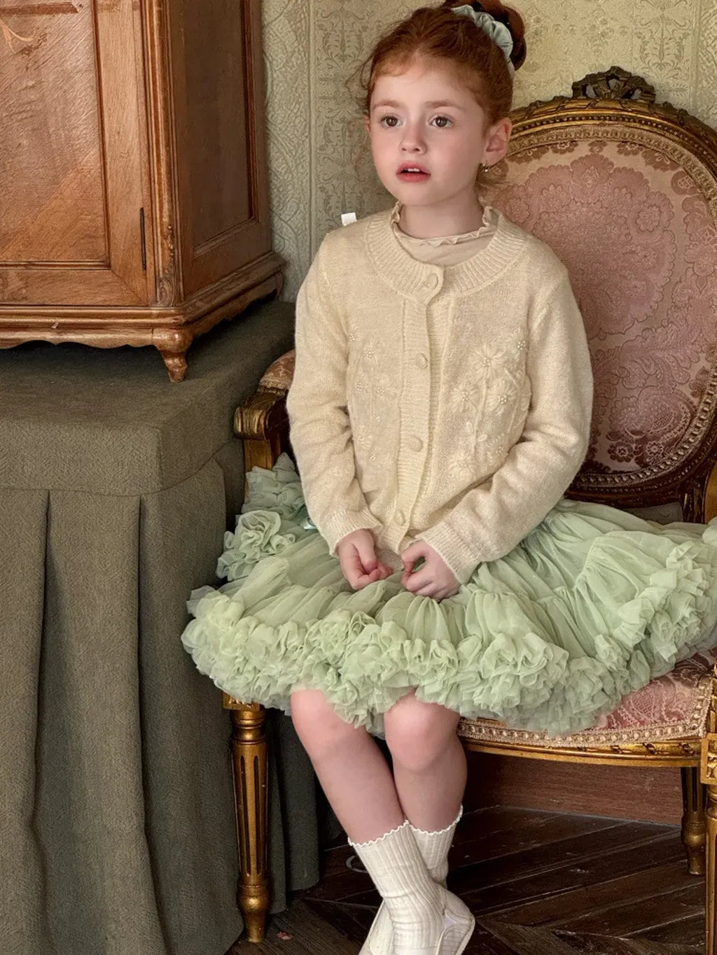 カーディガン・パーカー ビーズ刺繍ニットカーディガン【mh0011219】