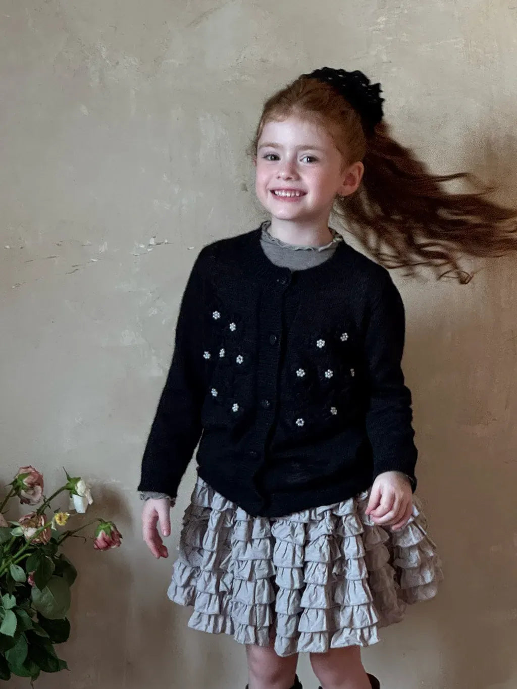 カーディガン・パーカー ビーズ刺繍ニットカーディガン【mh0011219】