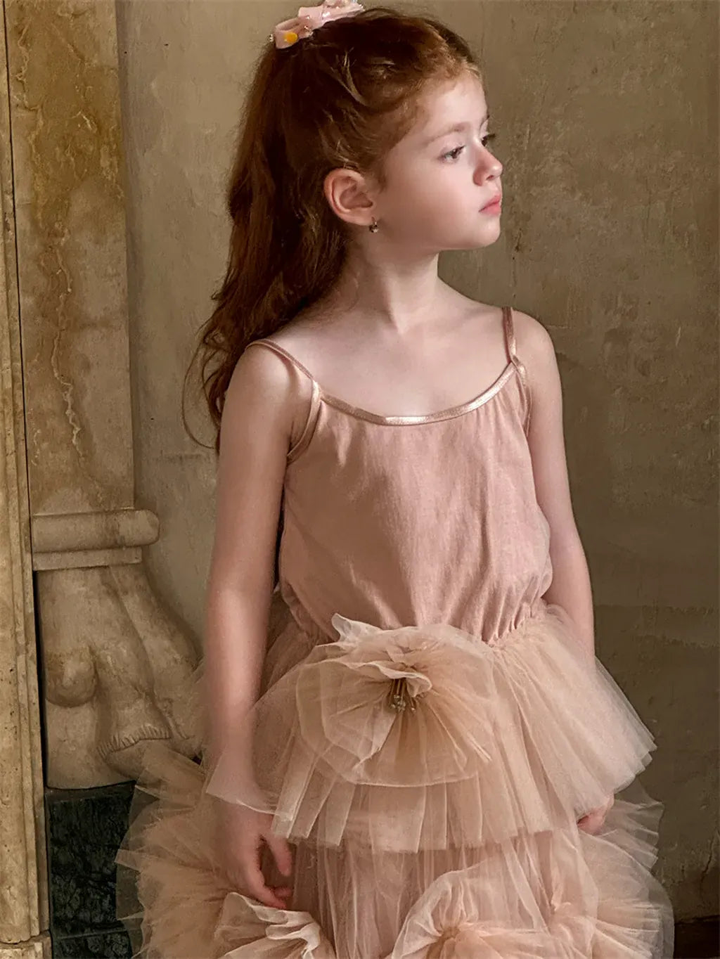 ノースリーブセットアップ シフォンフラワーチュールスカート/キャミソール【mh0011227】