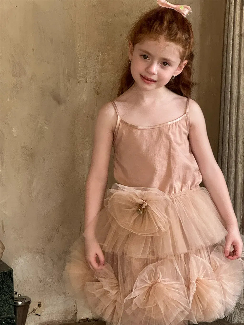 ノースリーブセットアップ シフォンフラワーチュールスカート/キャミソール【mh0011227】