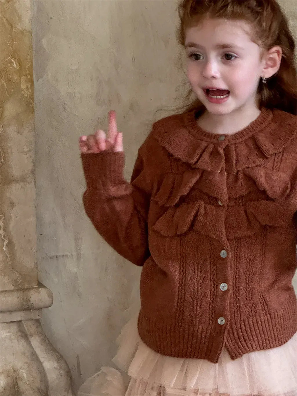 カーディガン・パーカー ラッフルフリルニットカーディガン【mh0011228】