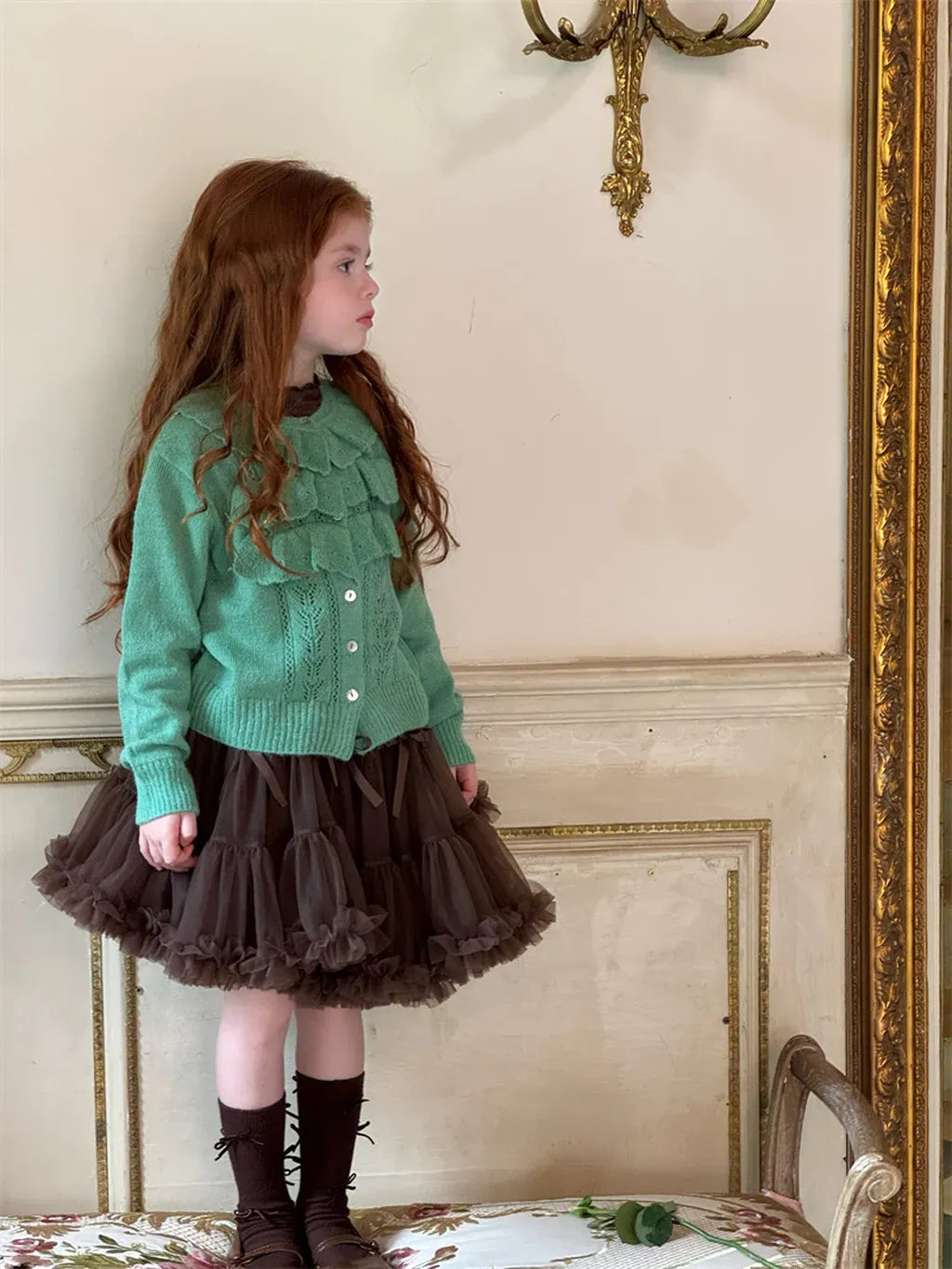 カーディガン・パーカー ラッフルフリルニットカーディガン【mh0011228】