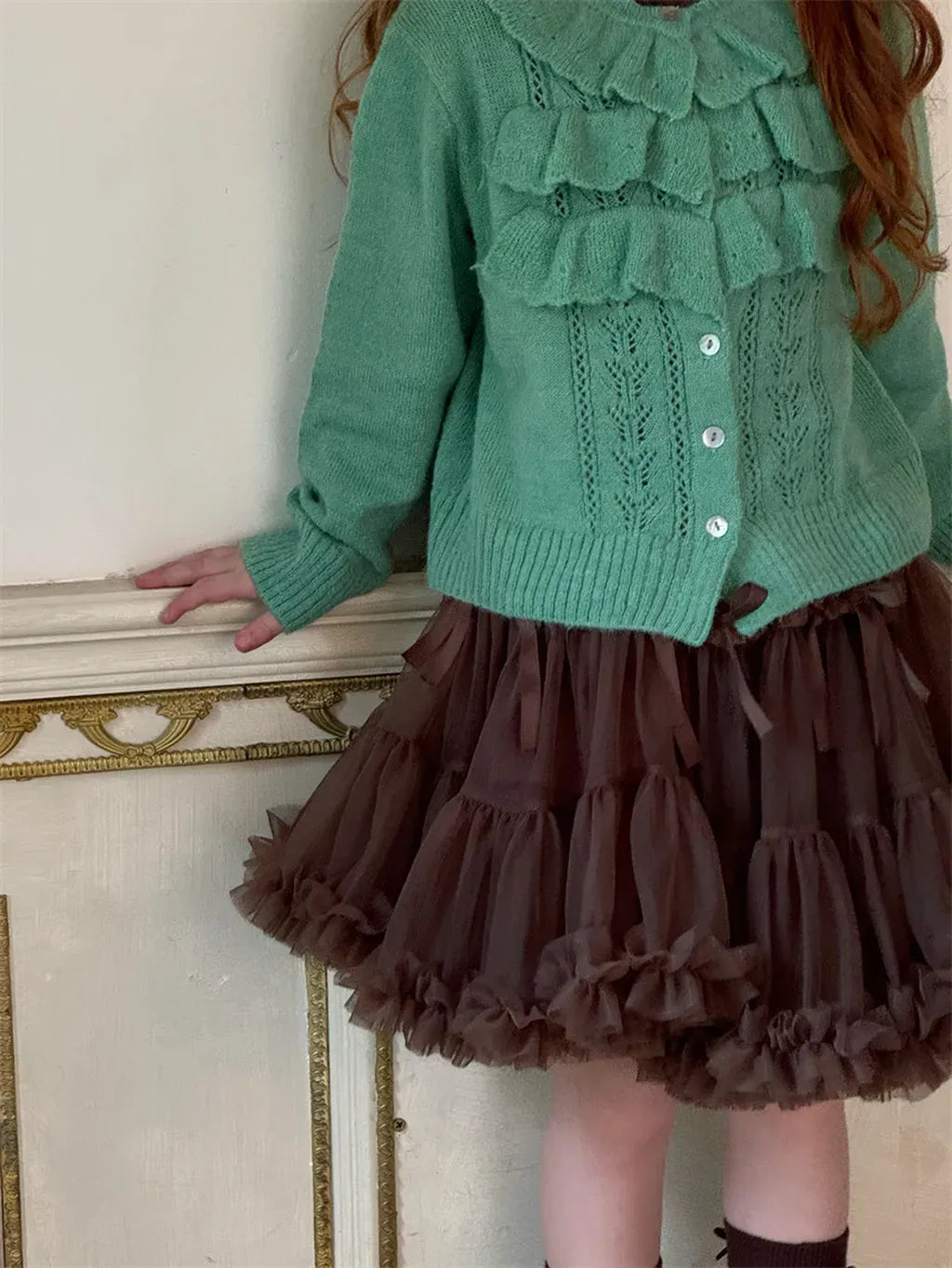 カーディガン・パーカー ラッフルフリルニットカーディガン【mh0011228】