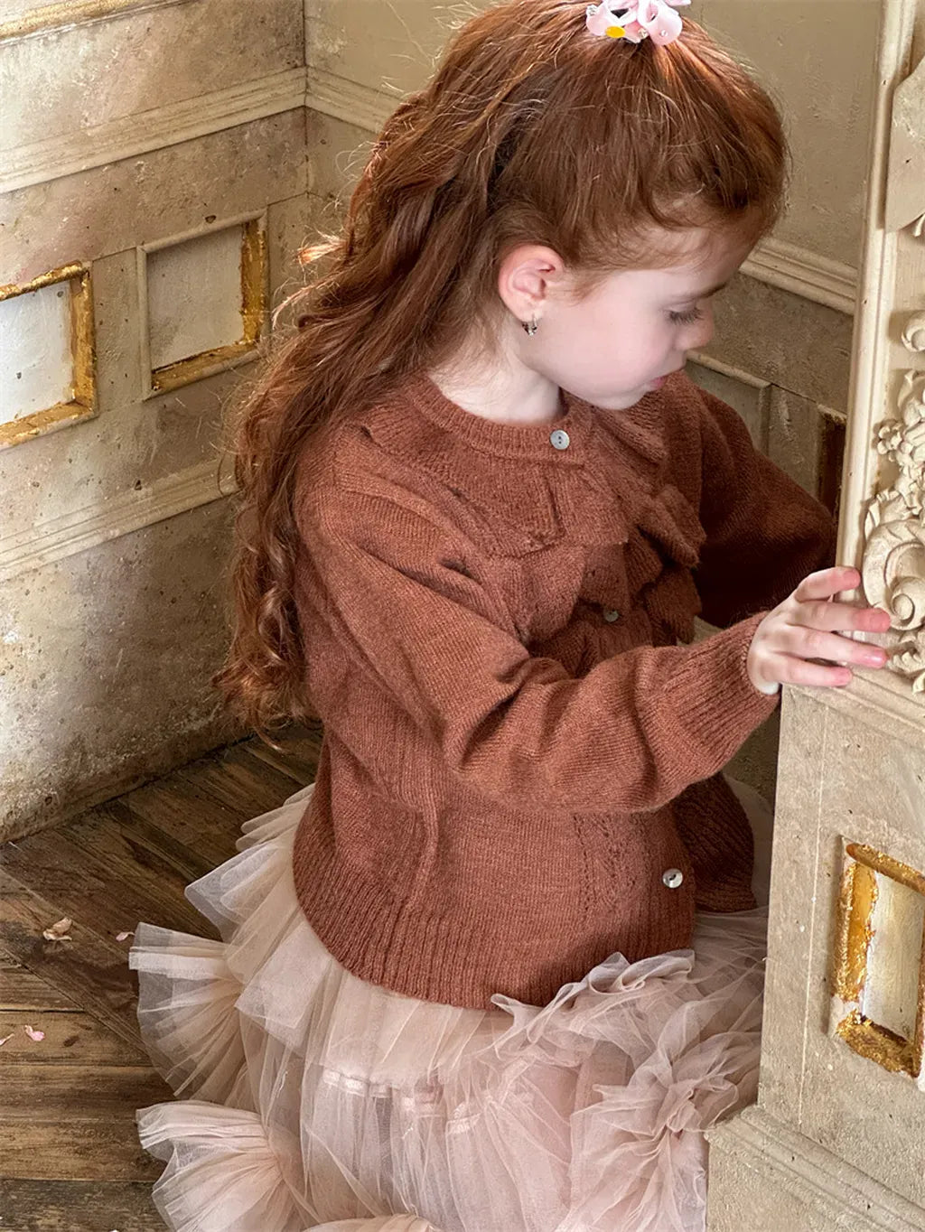 カーディガン・パーカー ラッフルフリルニットカーディガン【mh0011228】