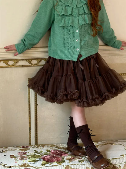 カーディガン・パーカー ラッフルフリルニットカーディガン【mh0011228】