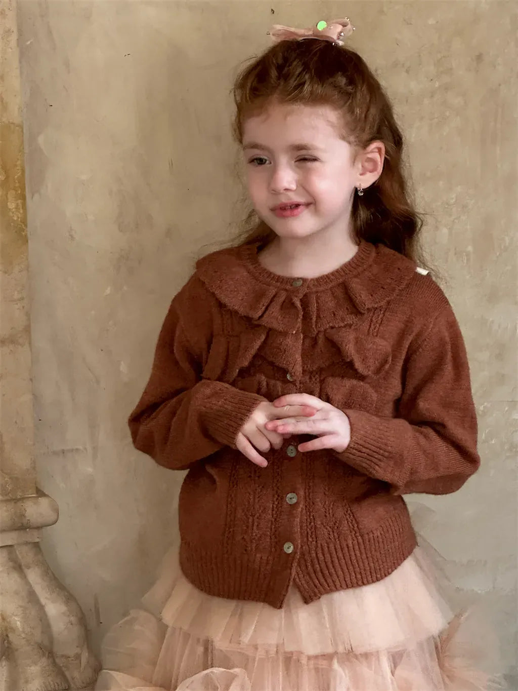 カーディガン・パーカー ラッフルフリルニットカーディガン【mh0011228】