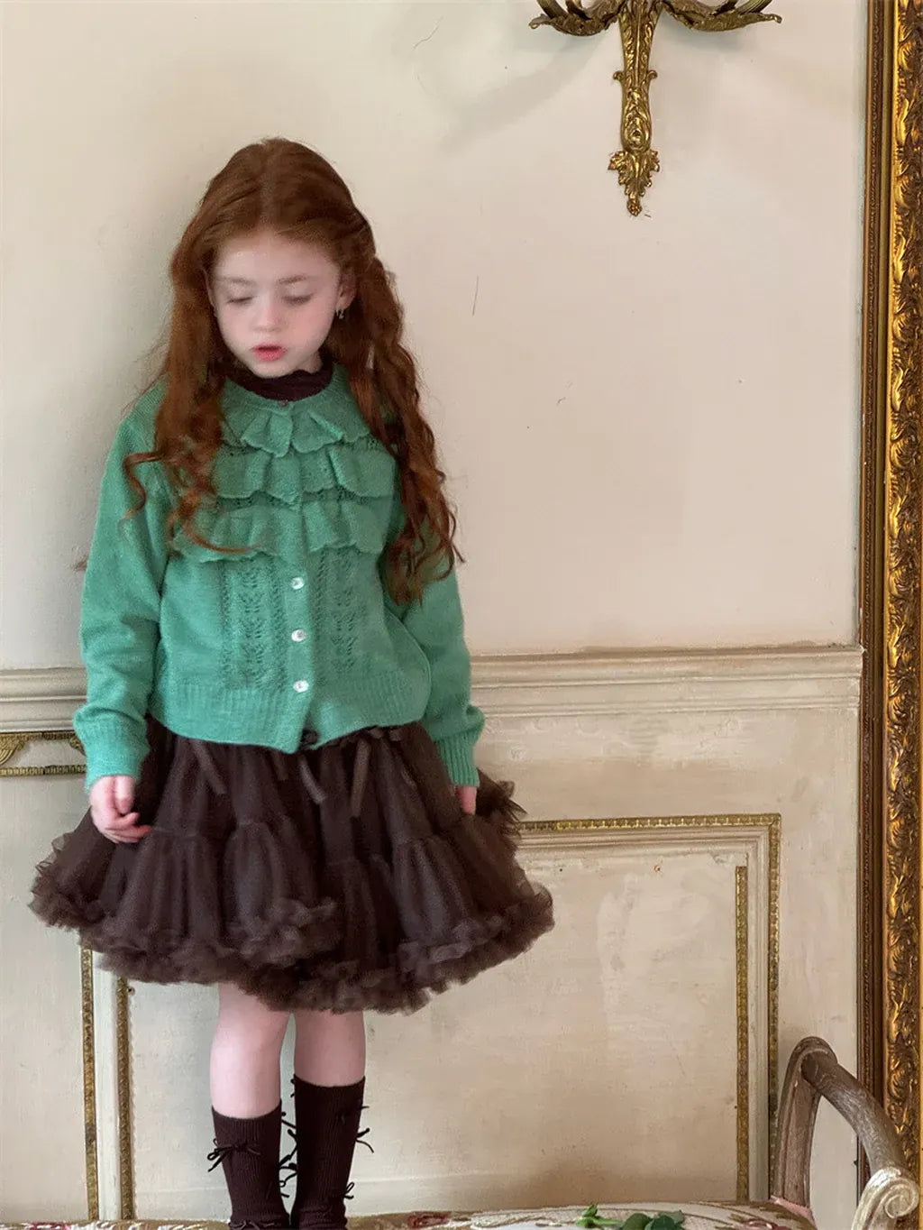 カーディガン・パーカー ラッフルフリルニットカーディガン【mh0011228】