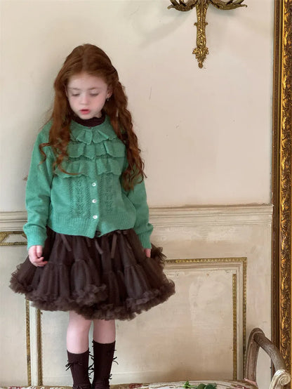 カーディガン・パーカー ラッフルフリルニットカーディガン【mh0011228】