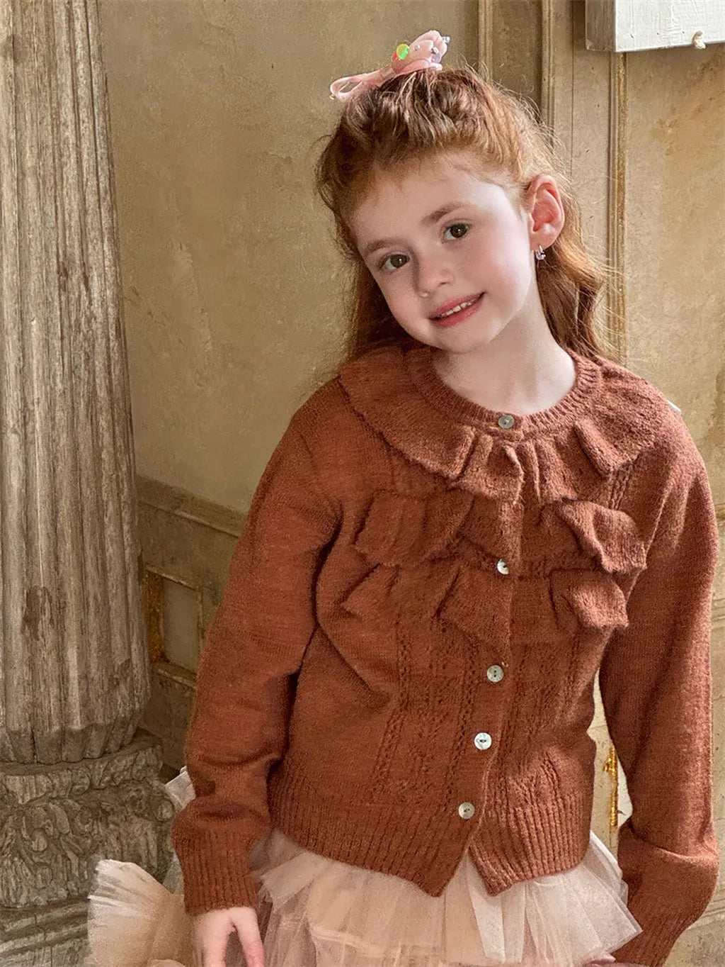 カーディガン・パーカー ラッフルフリルニットカーディガン【mh0011228】