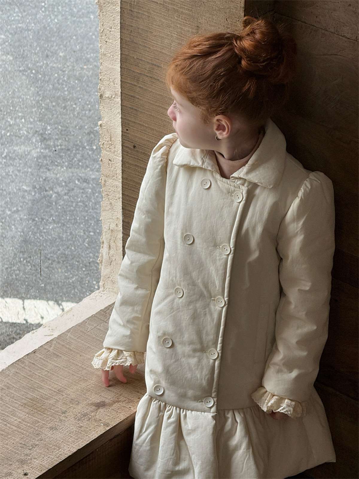 ショートコート・ジャケット・ジャンパー ミドル丈コート 中綿ペプラムスカート ガーリーアウター【mh0011442】