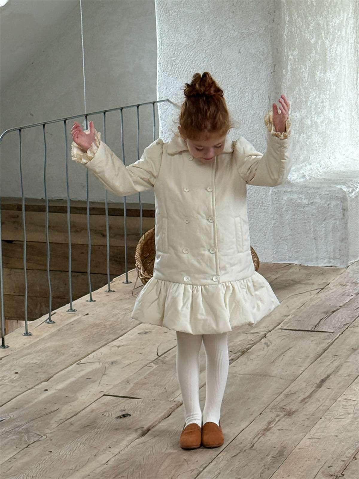 ショートコート・ジャケット・ジャンパー ミドル丈コート 中綿ペプラムスカート ガーリーアウター【mh0011442】