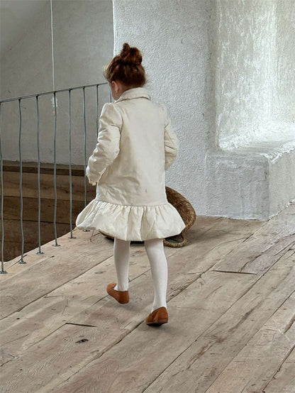 ショートコート・ジャケット・ジャンパー ミドル丈コート 中綿ペプラムスカート ガーリーアウター【mh0011442】