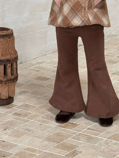 ロングパンツ・スウェットパンツ 裏起毛フレアパンツ ベルボトム 暖かポケット付き ロングパンツ【mh0011444】